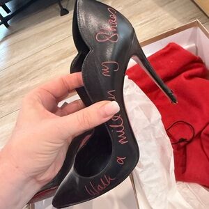 Christian Louboutin Black Heels with Red Script